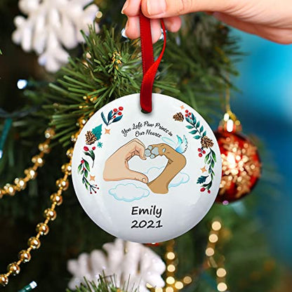 Personalized Loss Dog Cat Memorial Christmas Ornament, Pet Remembrance Ornaments - color: Pet