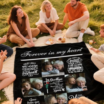 Custom Blanket with Picture in Memory of Loved One Gifts,Blanket with Pictures Customized for Loss of Grandma Grandpa - color: Color 10
