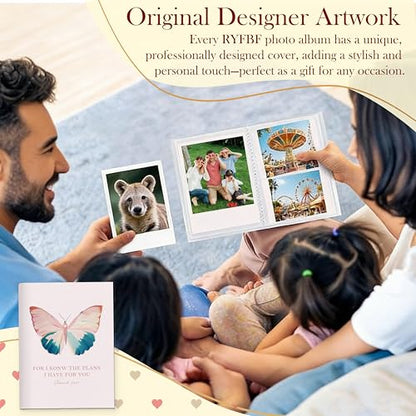 Christian Butterfly Photo Album 4x6, Christian Gifts for Women, Jeremiah 29:11 Bible Verse 18 Pockets Small Picture Memory Photo Album for Family Anniversary Travel Vacation - color: Bible Butterfly