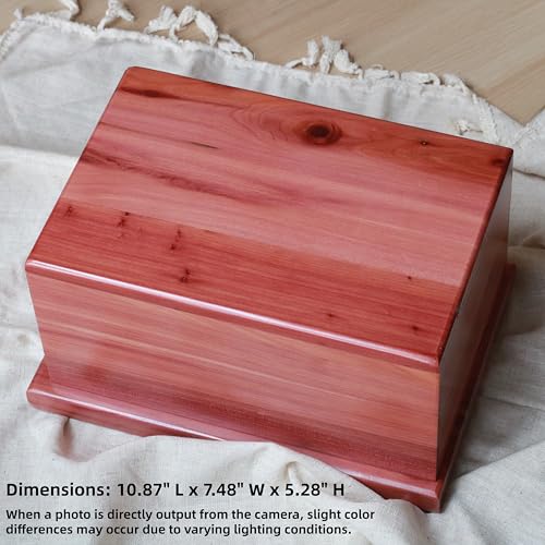 Cedar Wooden Urn for Human Ashes, Large Urn for Adult Up to 200lbs