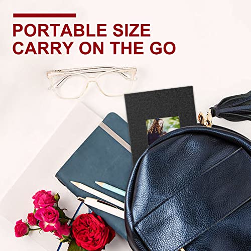 Ywlake Photo Album 4x6 100 Pockets 2 Packs, Small Mini Capacity Linen Photo Album Bulk Sets, Each Pack Holds 100 Top Loader Vertical Only Picture for Kids Boy Girls Black - color: Black, size: 100 Pockets/2PK