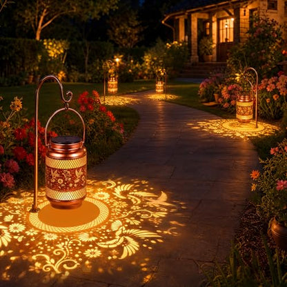 Solar Lanterns Outdoor Garden Decor- Solar Lights Waterproof Hummingbird Decorative Hanging Metal Lights Gardening Gift for Outside Yard, Patio, Backyard, Farm, Gifts for Women Mom - style: New Hummingbird