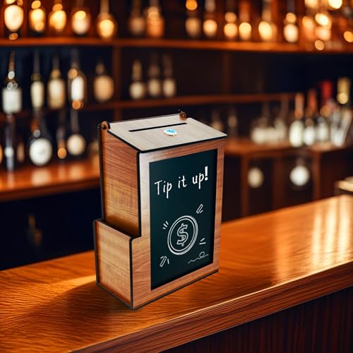 SHUMEI Wooden Suggestion Box with Lock, Donation and Tip Box for Events