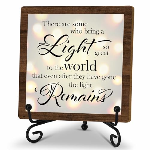 Bereavement Sympathy Gifts For Loss Of Loved One, Celebration Of Life Decorations, Desk Decor Signs For Home Bedroom, There Are Some Who Bring A Light Sign, Memorial Wooden Sign With Stand, A20 - style: Brown WoodSign1