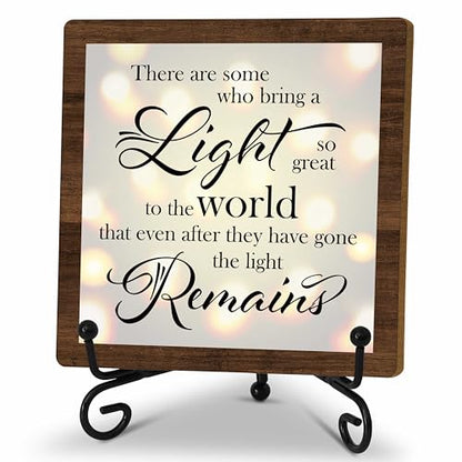 Bereavement Sympathy Gifts For Loss Of Loved One, Celebration Of Life Decorations, Desk Decor Signs For Home Bedroom, There Are Some Who Bring A Light Sign, Memorial Wooden Sign With Stand, A20 - style: Brown WoodSign1