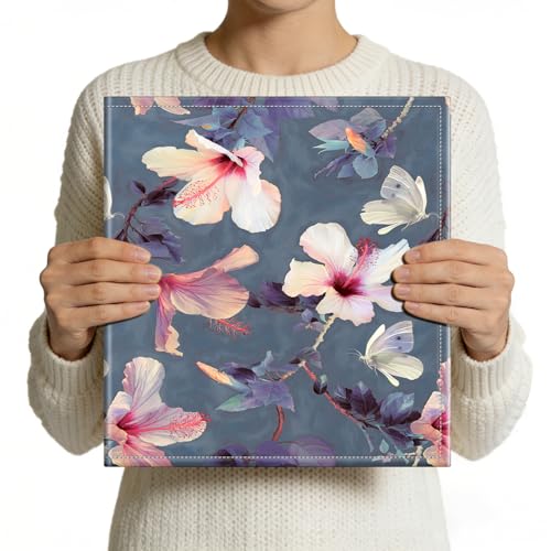Fintie Photo Album 4x6 Photos - 600 Pockets Large Capacity Albums Book | Vegan Leather Cover, 4X6 Picture Keepsakes, Family/Wedding/Travel Memory Book, Baby/Kids/Boys/Girls Gift, Blooming Hibiscus - color: Blooming Hibiscus