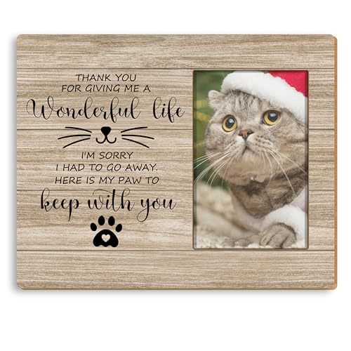 Cat Memorial Gifts 4x6 Picture Frame, Pet Memorial Remembrance Gifts for Cats, Loss of Cat Sympathy Gift Picture Photo Frames for Desk Tabletop Wall Decoration - color: Cat Paw
