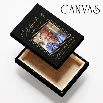 Celebrating the Life Memorial Sign Personalized - Funeral Welcome Sign, Celebration of Life Poster with Picture, Funeral Photo Display Board, In Loving Memory, Forever In Our Hearts Canvas #17 - color: Version #17