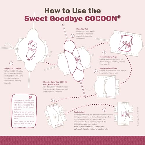 Sweet Goodbye Cocoon Pet Burial & Cremation Kit (Small, Lavender) | Premium Wool Pet Casket & Ceremony Kit for Cats & Dogs | Farewell Your Pet with Love - color: Lavender, size: Small