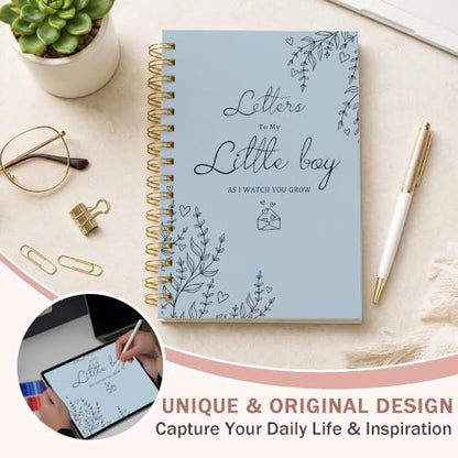 New Mom Boy Gifts Journal for Women, 5.5x8.3in - color: Letters Boy