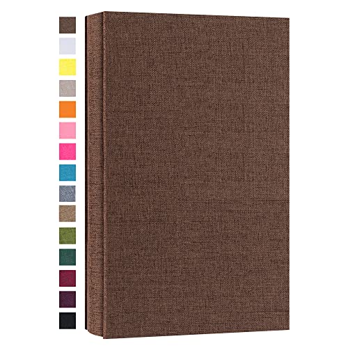 potricher Photo Album 4x6, 300 Pockets, Linen Cover, Brown | Small Capacity 4x6 Picture Albums with Horizontal Pockets, 4x6 Photo Book for Family, Wedding, Baby, Anniversary - color: Brown