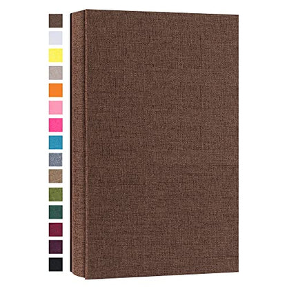 potricher Photo Album 4x6, 300 Pockets, Linen Cover, Brown | Small Capacity 4x6 Picture Albums with Horizontal Pockets, 4x6 Photo Book for Family, Wedding, Baby, Anniversary - color: Brown