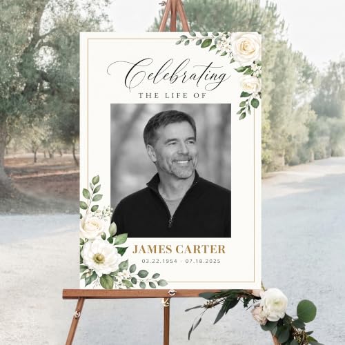 Personalized Funeral Celebration Of Life Welcome Sign #2 - color: Style 2