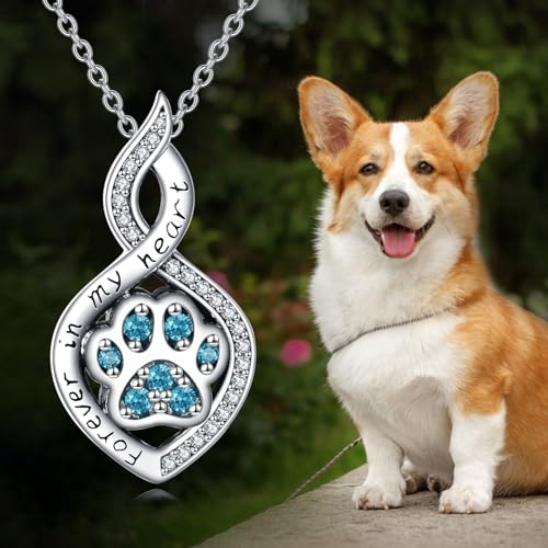 Butterfly/Dragonfly/Pet Paw/Tree of Life/Maple Leaf/Cross Urn Necklace for Ashes 925 Sterling Silver Cremation Pendant Jewelry Gifts for Women Mom - color: Paw-December
