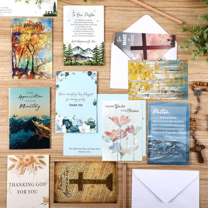 Affrolling 51 Pack Christian Ministry Appreciation Cards Bulk with Envelope - style: Ministry