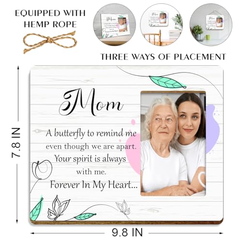 JANLAN Memorial Gifts for Loss of Mom,Mother Memorial Picture Frame,Bereavement Gift Sympathy Gifts for Loss of Mother,Mom Your Spirit Is Always with Me Forever in My Heart Photo Frame - style: Loss of Mom-1