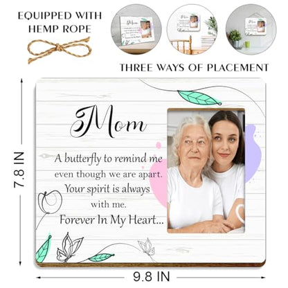 JANLAN Memorial Gifts for Loss of Mom,Mother Memorial Picture Frame,Bereavement Gift Sympathy Gifts for Loss of Mother,Mom Your Spirit Is Always with Me Forever in My Heart Photo Frame - style: Loss of Mom-1