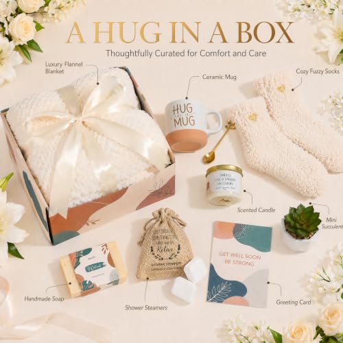 Get Well Gifts for Women Feel Better Gifts Baskets for Women After Surgery Cancer Care Gifts for Friend Sick Chemo Care Package Encouraging Pamper Comfort Wellness Box For Her
