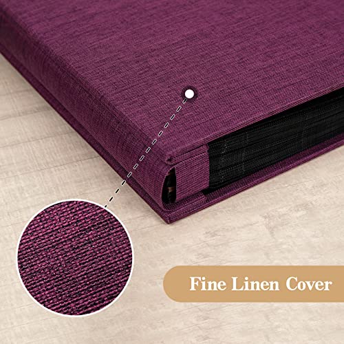 potricher Photo Album 4x6, 300 Pockets, Linen Cover, Purple | Small Capacity 4x6 Picture Albums with Horizontal Pockets, 4x6 Photo Book for Family, Wedding, Baby, Anniversary - color: Purple