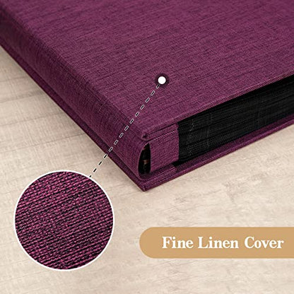 potricher Photo Album 4x6, 300 Pockets, Linen Cover, Purple | Small Capacity 4x6 Picture Albums with Horizontal Pockets, 4x6 Photo Book for Family, Wedding, Baby, Anniversary - color: Purple