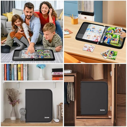 DocSafe Photo Album 4x6 400 Pockets,Fireproof Photo Book with 100 Plastic Sleeves,Large Capacity Binder Protect Family Wedding Anniversary Baby Vacation Pictures,Zipper Closure,2-Inch O-Rings,Black
