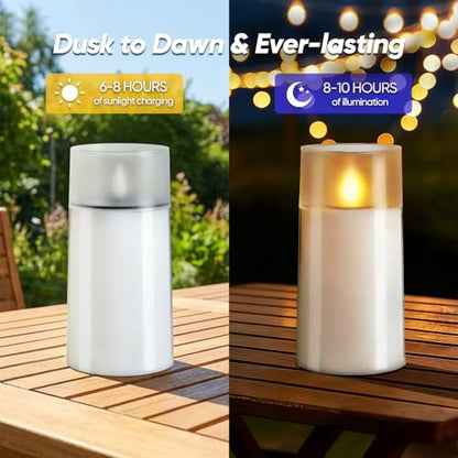 Homemory Solar Candles Outdoor Waterproof, Sensor Only, Dusk to Dawn, 3"x6"