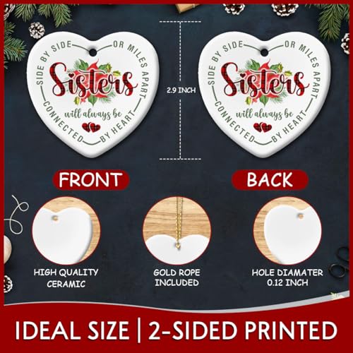 Ceramic Christmas Ornament - Sisterhood Gift, Best Present for Sisters, 2023 Christmas Decoration - style: Sister