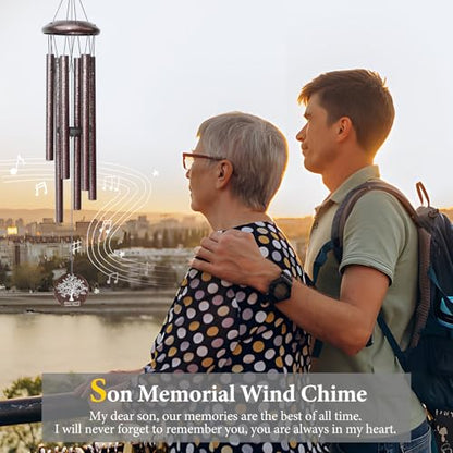 Memorial Gifts for Loss of Son, 25'' Memorial Wind Chimes for Loss of Son, Sympathy Gifts Bereavement/Condolence/Remembrance Gifts - size: Son