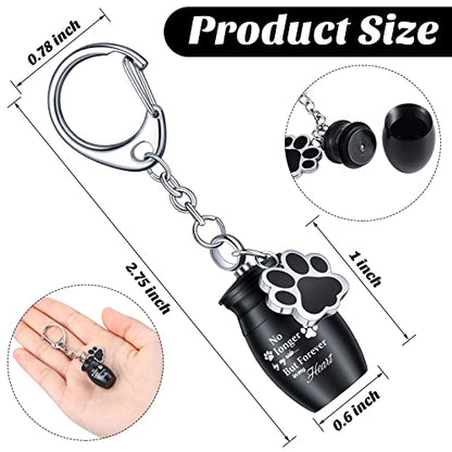 Tudomro 2 Pcs Pet Urn Keychain for Ashes Dog Cat Paw Print - color: Fresh Style