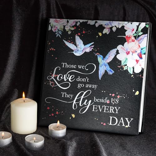 ReliThick Cardinal Funeral Photo Album 4 x 6 Inch 200 Blank Pages Memorial Leather Memory Album Scrapbook for Memorial Service Celebration of Life Decor in Loving Party Supply(Hummingbird) - style: Hummingbird