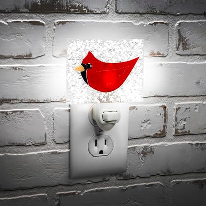 Stained Glass Night Light, Red Cardinal, Bird, Plug in nightlight for Bedroom/Bathroom/Stairway/Hallway Home Decor NTL 227 | Bird, Plug in nightlight, Bedroom/Bathroom/Stairway/Hallway Home Decor, NTL 227