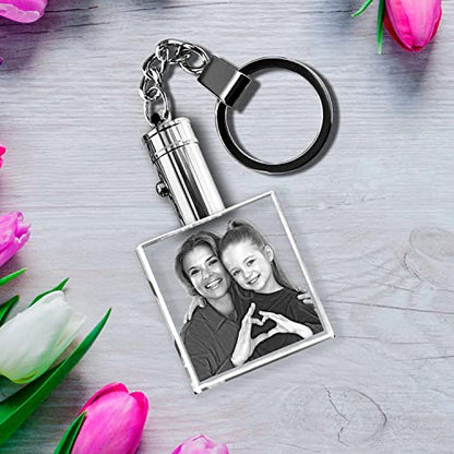 ArtPix 3D Crystal Photo Keychain - Personalized Custom Picture Keepsake - color: Square Premium, size: Large