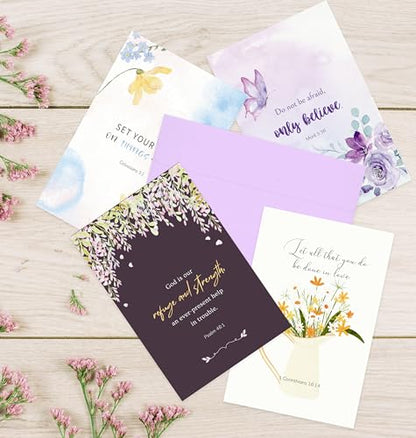Nihuecne 24 Pack Floral Religious Thinking of You Cards with Envelopes