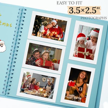 Scrapbook Photo Album 8"x8" 20 Sheets 40 Pages Hardcover Kraft Paper Blue - color: Blue, size: 8"x8" 20 Sheets
