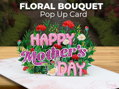 iGifts And Cards Happy Mother's Day 3D Pop-Up Card 5" x 7" | Floral Bouquet, Garden Design, Mom, Grandma, Wife, Alternative to Flowers, With Notecard, Keepsake - color: Happy Mother's Day 6