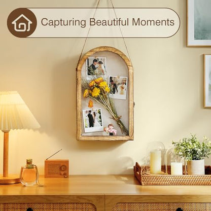 DGWJSU Shadow Box Frame 10x16 Large Shadow Boxes Display Cases with Linen Back and Removable Shelves, Picture Frame Wedding Bouquet Memorabilia Medals Photos Memory Box for Keepsakes, Carbonized Brown - color: Carbonized Brown