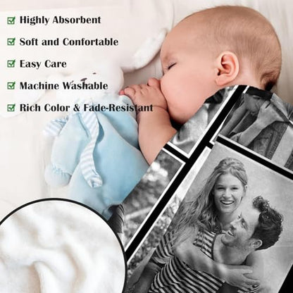 XINLING Custom Memorial Blanket with Pictures for Loss of Loved One Personalized Photo Blanket Customized Sympathy Gifts in Memory of Mom Dad Grandma Grandpa - color: 4 Photos