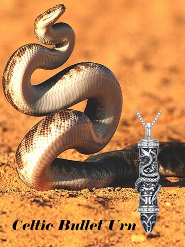 JKR Keepsake Urn Necklace for Ashes Cremation Jewelry Memorial Gift - style: 7-Bullet-Snake