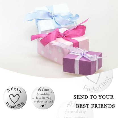 Pocket Hug Token for Women Men Him Birthday Inspirational Gifts for Daughter Friend Long Distance Gifts for Wife Mom - color: A True Friendship