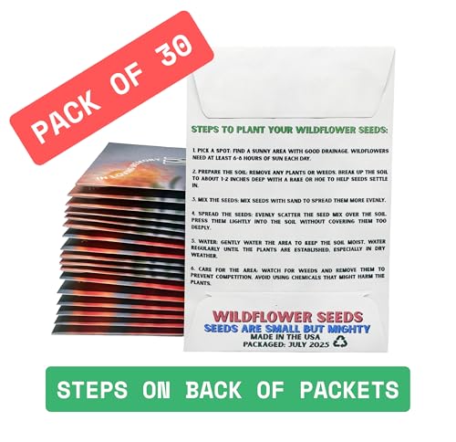 Wildflower Seed Packets in Loving Memory (Pack of 30) Funeral Gift Sympathy Remembrance Memorial Service Forget Me Not