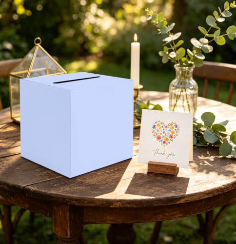 SietDESEO Lavender Card Box with Slot Money Gift Card Box Holder for Party Wedding Reception Birthday Graduation Bridal Shower Baby Shower Diaper Raffle Box - color: LAVENDER CARD BOX, size: 7.8 X 7.8 X 7.8 INCH