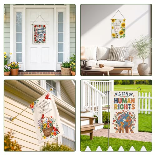 Cardinals Appear When Loved Ones Are Near Garden Flag 12x18 Inch Double Sided, Memorial Sympathy Outdoor Yard Flag, Cardinal Floral Porch Lawn Decor, Remembrance Gifts for Family Friends