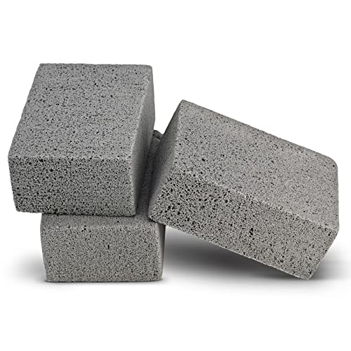 Maryton Grill Stone Cleaning Brick - Griddle Grills Cleaning Kit Block Pumice Stone for Removing Stains BBQ Grease, 3 Count | Pumice Brick for Removing Stains BBQ Grease of Griddle