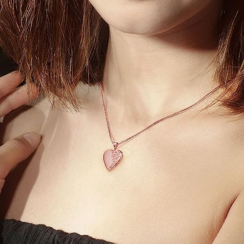 PicturesOnGold.com Personalized Heart Shaped Butterflies Photo Locket Necklace - 3/4 inch x 3/4 inch - Includes 18 inch Chain - Custom Engraved Picture Locket Necklace for Women - style: Rose Gold - Locket + 1 Photo + Engraving