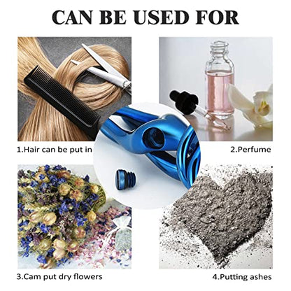 Cremation Jewelry with Angel Lady Stainless Steel Urn Necklace Pendant Memorial Ashes Keepsake for Women Girls, Filling Kit Included - color: Couple-Blue
