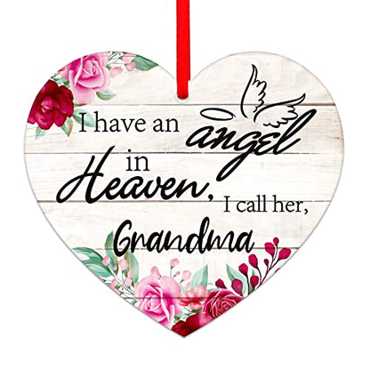 SICOHOME Memorial Ornament for Grandma, I Have an Angel in Heaven Keepsake - Sympathy Gifts for Loss of Grandmother - Comforting Bereavement Gift with Gift Box - Memorial Christmas Ornament