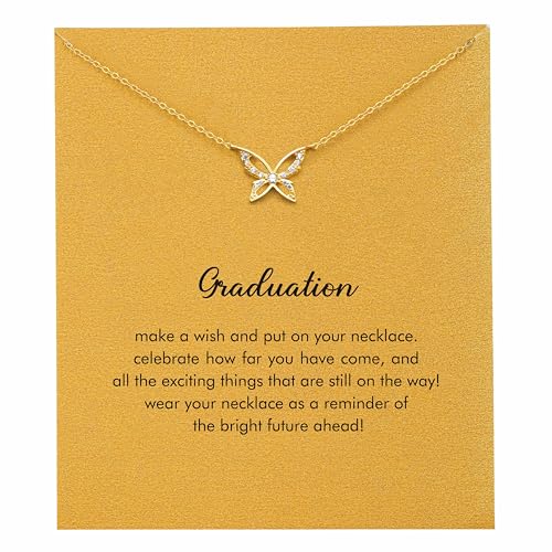 RZKING Golden Necklace for Women, Gifts for Best Friend Sister Mom Daughter - style: Butterfly