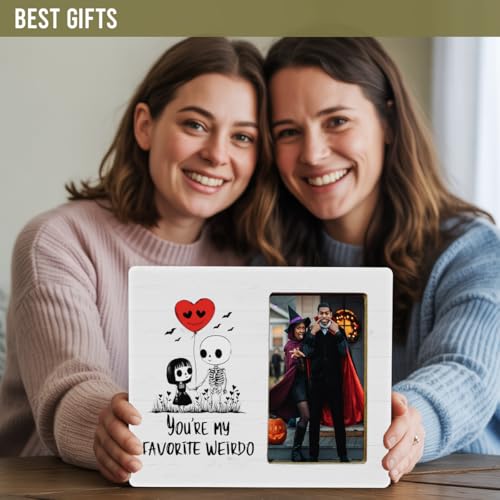 Gothic Couple Gifts Picture Frame for Boyfriend Girlfriend, Halloween Couple Gifts Frame for Him Her, You are My Favorite Weirdo - color: Weirdo