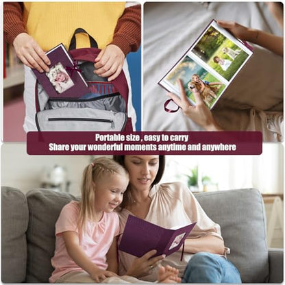 Photo Album 4x6 100 Pockets, Slip-in Picture Albums, Linen Cover Top Loader Vertical Pockets Albums for Baby, Kids Boy Girls, Wedding, Family, Anniversary, Purple - color: Purple, size: 100 Pockets white Bandage