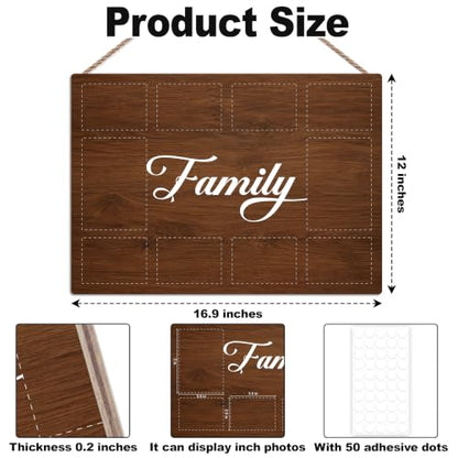Family Photo Board, Collage Photo Hanging Display Picture Board - color: Family